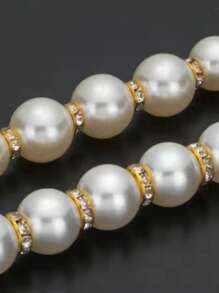 多功能手工串珠手提肩背帶，適用於手提袋和肩背袋，可調節長度 - 白色 - 查看 2