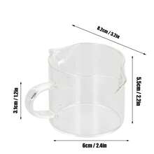 Taza Medidora de Café de Vidrio de 75 ml con Asa - Taza de Vaso de Chupito de Espresso - Mango Resistente al Calor - Jarras de Medición de Onzas con Escala Transparente para Vino Leche Café Líquido - Blanco - Ver 8