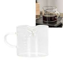 Taza Medidora de Café de Vidrio de 75 ml con Asa - Taza de Vaso de Chupito de Espresso - Mango Resistente al Calor - Jarras de Medición de Onzas con Escala Transparente para Vino Leche Café Líquido - Blanco - Ver 2