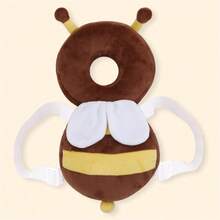 Baby Head Protection Pad Backpack Walking And Crawling, Christmas Element Baby Walker Protection Toddler Adjustable Baby Head Protection Safety Pad Backpack Wearing Crawling, Bee, Christmas (Bee Antenna Shape Random) - Coffee Brown - View 2