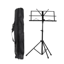 Estante De Partitura Telescópica Dobrável Estante Pedestal P/ Folha Pasta Orquestra - Arpeggio - Preto - Visão 4
