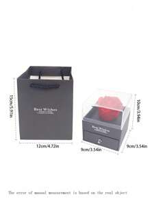 1 pieza Caja de regalo con flor de rosa, caja de joyería con flor de jabón individual, caja para anillo, caja para colgante, decoraciones navideñas, regalos para el Día de San Valentín y Navidad, regalos para mujeres, adecuado para cumpleaños, boda, aniversario, bautizo, fiesta, regalo perfecto de cumpleaños y festividad para la familia, decoración navideña - Rosa - Ver 3