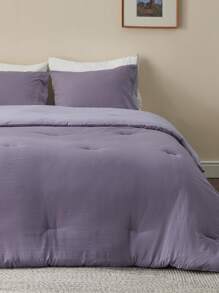 Bedsure Summer Vacation Bedding Set (Holiday Essentials), Comforter Sets, Reversible Prewashed Bed Comforter For All Seasons, 2/3 Pieces Warm Soft Bed Set, 1 Lightweight Cooling Comforter And 1/2 Pillowcases, Twin XL Comforter Set, Soft Bedding Set Gift For Graduation/Vacation/Birthday Decoration/Back To School, For Room Decor, Home Decor, Bedroom Decor, Dorm Decor, Father's Day Gift - Grayish Purple/Lavender - 查看 5