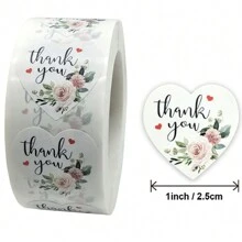 500pcs/Roll Heart Shaped Thank You Stickers, Party Wedding Favor Decoration Stickers,School Supplies,Back To School