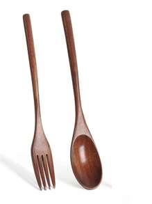 3pcs/Set Japanese-Style Wooden Convenient Tableware Spoon Chopsticks And Fork, Kitchen, Christmas Gift