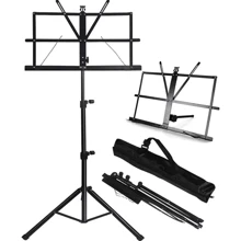 Estante De Partitura Telescópica Dobrável Estante Pedestal P/ Folha Pasta Orquestra - Arpeggio - Preto - Visão 2