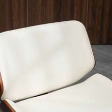 HOMCOM Lot de 2 chaises de salle à manger style vintage assise revêtement synthétique blanc et pieds en bois - Blanc - Voir 3