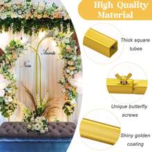 Arch Backdrop Stand Balloon Arch Stand Stable Metal Gold Wedding Arch Frame For Ceremony Birthday Party Bridal Shower Banquet Decoration Valentine's Day - Gold - View 9