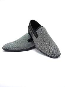 Nam Chính thức Giày dép , Da bằng sáng chế Giày lười , Đen Với Kim cương giả , Đối với Yến tiệc , Buổi tiệc , Làm Việc  Và Ngoài trời - màu đen - Xem 3