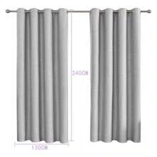 Linen Thermal Insulated Blackout Curtain 140*240cm 1pcs - White - View 6