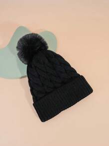 件男女通用冬季滑雪帽，Y2K 風格，戶外針織帽，溫暖時尚，適合日常通勤 - 米色 - 查看 3