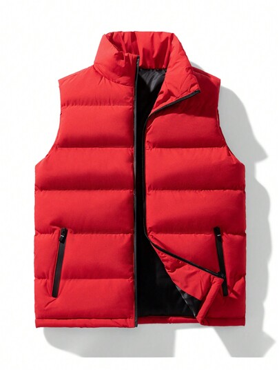 Men's Thickened Zipper Outdoor Vest Jacket,Fleece