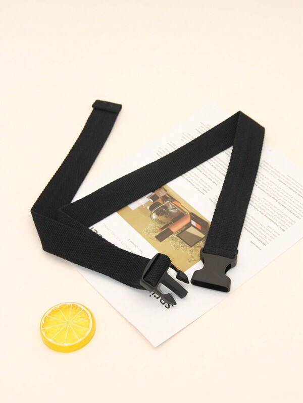 1pc Fashionable Casual Canvas Belt With Plastic Buckle, Can Be Adjusted To Fit Jeans