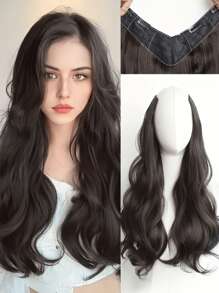 1 件接发 4 个接发夹 16、20、24 英寸波浪接发 合成 V 型接发 适合各种场合，包括音乐节、派对、角色扮演、节日和所有季节