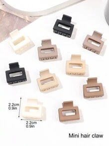 10pcs/Set Mini Matte Beige Hair Claw Clips, Small Square Clips For Daily Hairstyles, /Winter,Hair Accessories,Hair Jaw Clip,Hair Clutch, School Stuff, College