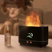 Nuvens chama Umidificador De Ar Difusor De Aroma Aromaterapia 200 Ml USB Ultrasonic Óleo Essencial Quarto Fragrância - Preto e Branco - Visão 11