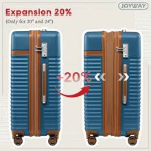 Joyway Luggage 20 Inch Carry On Luggage Sets, Expandable Suitcase Set With Spinner Wheel And TSA Lock, Hard Shell 3 Piece Luggage Sets For Travel - 藍色 - 查看 4