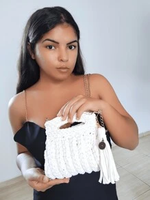 Women Tote Bags - 墨綠色 - 查看 2