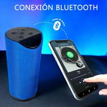 Bocina Bluetooth Cilíndrica Portátil y Recargable - Modelo 113 - Azul - Ver 2