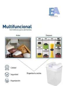 FANOVA Juego de 7 Recipientes Bluelander: Herméticos, Sin BPA y Totalmente Apilables. - transparente - Ver 2