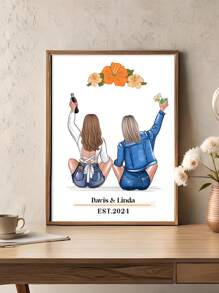 1Pc Custom Canvas Birthday Gift, Friendship Poster, Gift Ideas, Gift For Friend,Personalized Gift, Personalized Wall Art Canvas, No Frame Gifts Graduation