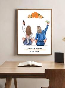 1Pc Custom Canvas Birthday Gift, Friendship Poster, Gift Ideas, Gift For Friend,Personalized Gift, Personalized Wall Art Canvas, No Frame Gifts Graduation