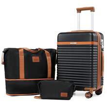 Joyway Luggage 20 Inch Carry On Luggage Sets, Expandable Suitcase Set With Spinner Wheel And TSA Lock, Hard Shell 3 Piece Luggage Sets For Travel - 黑色 - 查看 1