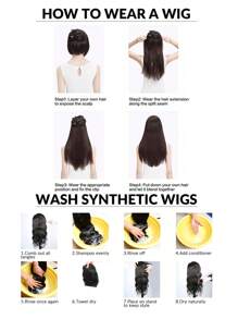 1 pieza Extensiones de cabello con 4 clips, extensiones de cabello ondulado de 16, 20, 24 pulgadas, extensiones de cabello sintético V, adecuadas para varias ocasiones como festivales de música, fiestas, cosplay, vacaciones y todas las estaciones - Light Brown - Ver 9