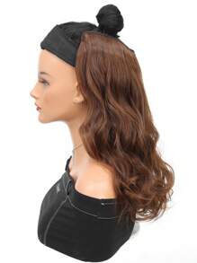 1 pieza Extensiones de cabello con 4 clips, extensiones de cabello ondulado de 16, 20, 24 pulgadas, extensiones de cabello sintético V, adecuadas para varias ocasiones como festivales de música, fiestas, cosplay, vacaciones y todas las estaciones - Light Brown - Ver 6