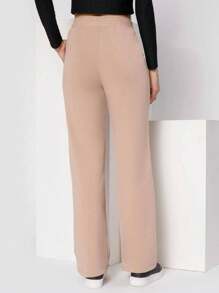 Women Pants - 卡其色 - 查看 2