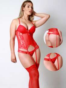 Women Sexy Bustiers & Corsets - Đỏ - Xem 1