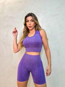 Women Two-Piece Outfits - 紫色 - 查看 6