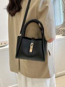Nueva Bolsa De Mano Para Madre De Moda En Sólido Color De Pu Versátil Con Bolso Pequeño Para Monedas Para Llevar Al Hombro