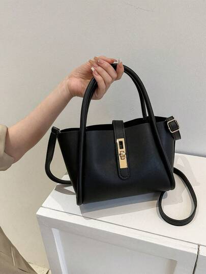 Women's New Solid Color PU Fashion Mother Handbag Versatile Cross-Body Bag With Small Coin Purse