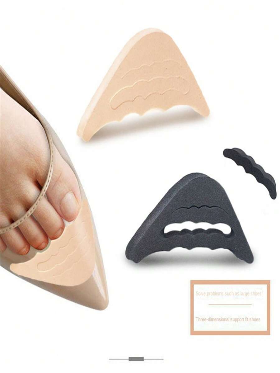 1pc Toe Box Half Size Shoe Insert, Forefoot Cushion Anti-Slip Insole For Shoe Size Reduction - one-size - View 1