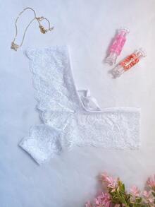 CACHETERO DE ENCAJE PARA MUJER - Blanco - Ver 2