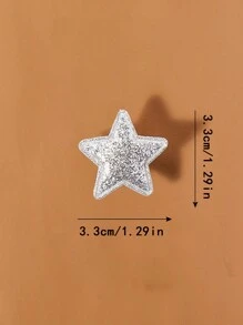 10 cái Y2K vui tươi Mát mẻ Hình ngôi sao Sọc Bên Kẹp tóc - Bạc - Xem 4