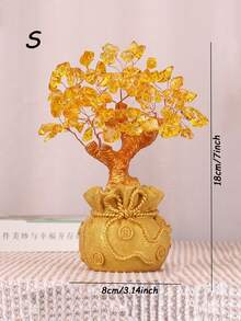 1pc Gold Crystal Money Tree Decoration Ornament - Yellow - View 3