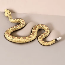 Realistic Miniature Rattlesnake Decorative Model - Beige - View 9