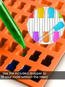 5入組液體滴管矽膠和塑料移液器,帶有燈泡提示,適用於糖果油、軟糖製造、工業、科學及工藝項目 - 5PCS - 查看 5