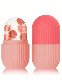 1 件/2 件硅胶面部按摩器、胶囊面部冰格、美容卸妆液和面部冰模、美容、护肤品、水疗、自我护理、护肤工具、面部护理、美容师用品、按摩、面部按摩工具、面部滚轮 - 粉色 - 查看 1