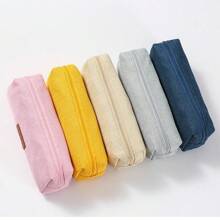 1 Miếng Nhiều màu Công suất cao Hộp bút , Màu thuần Hình vuông Túi bút chì Đối với Ở giữa Trường học Sinh viên , Đơn giản Văn phòng phẩm Cái túi - 1 hộp đựng bút chì một lớp - Xem 3