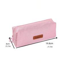 1 Miếng Nhiều màu Công suất cao Hộp bút , Màu thuần Hình vuông Túi bút chì Đối với Ở giữa Trường học Sinh viên , Đơn giản Văn phòng phẩm Cái túi - 1 hộp đựng bút chì một lớp - Xem 2