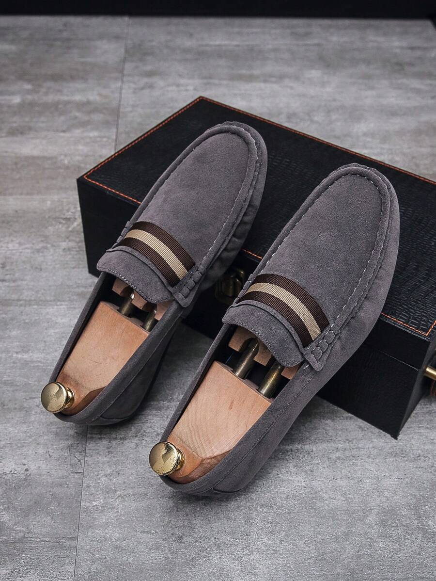 男士滑步便鞋,莫卡辛風格休閒鞋 - 灰色 - 查看 1