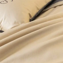 3pcs/Set (1 Quilt Cover, 2 Pillowcases, Without Core), Solid Color Double-Spliced Embroidery Quilt Cover Set For Bedroom, Hotel - Multicolor - View 9
