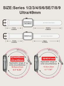 1 件双色心形硅胶表带，时尚休闲多色表带兼容 38mm 40mm 41mm 45mm 44mm 42mm 49mm，柔软弹性透气舒适腕带适用于 Ultra/SE/Series 10/9/8/7/6/5/4/3/2/1 - 彩色 - 查看 6
