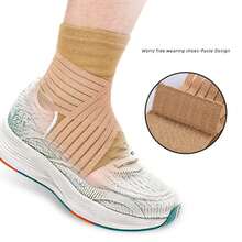 運動壓縮帶護踝戶外騎乘籃球羽球軟彈力壓縮固定護踝 - 杏色 - 查看 6