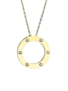 1 Peça De Aço Inoxidável Elegante De Alta Qualidade Simples Versátil Atmosfera Personalidade Delicada Atmosfera Estilo Casual Roupas Combinam Com Colar Redondo Suéter Corrente De Clavícula