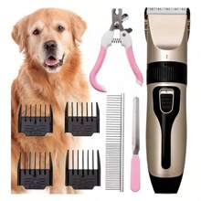 Cortadora de Pelo Recargable para Mascotas - Rasuradora Eléctrica Silenciosa para Perros y Gatos con Peines Ajustables - Dorado - Ver 1