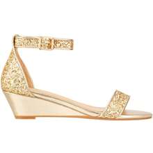 Women's Adjustable Ankle Strap Open Toe Low Wedge Sandal Comfortable Platform Heeled Sandals Summer Shoes - Vàng - Xem 2